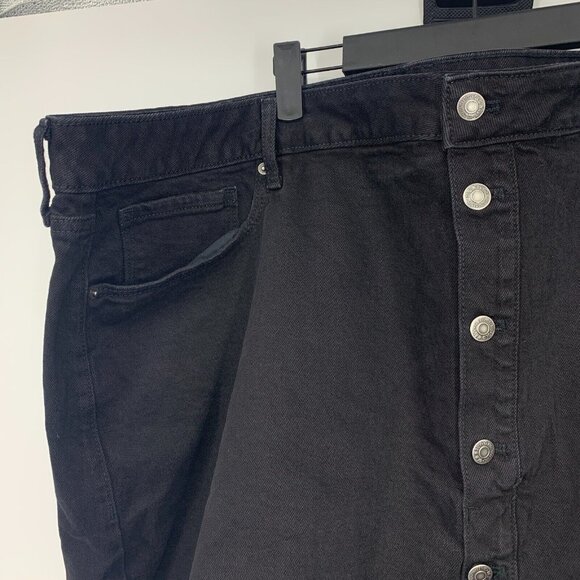 Old Navy Denim Skirt Black Jean Mini High Rise Button Down NWT - Picture 4 of 9